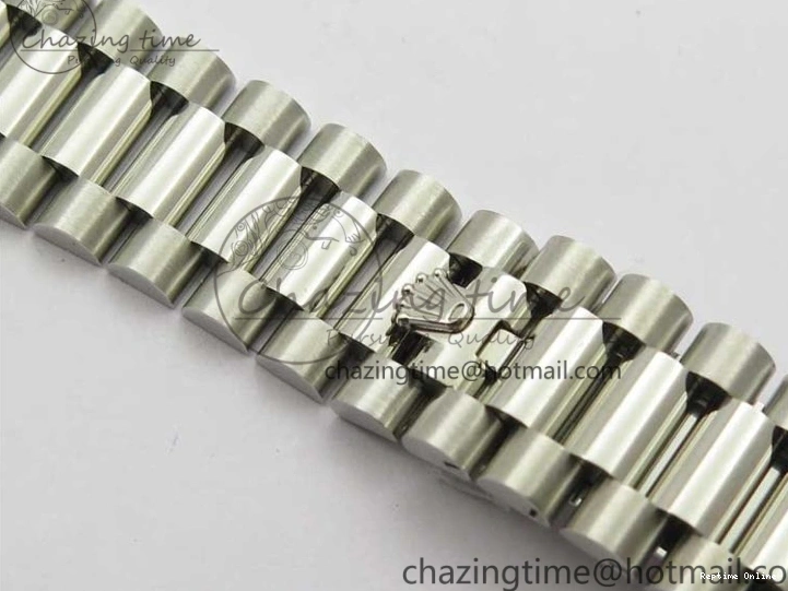 0417 Day Date 40mm SS BP Maker Best Edition Diamond Bezel Blue Dial Arabic Markers On SS Bracelet A Lightweight 2883